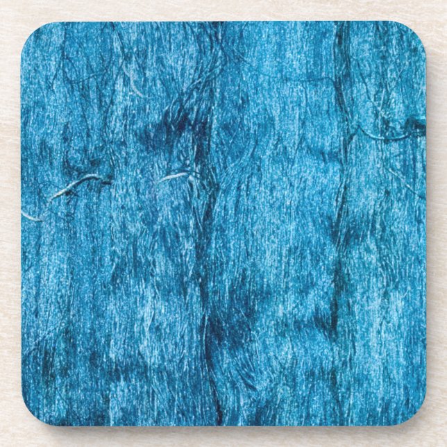 Freshly Dyed Blue Handmade Thai Silk Getränkeuntersetzer (Vorderseite)