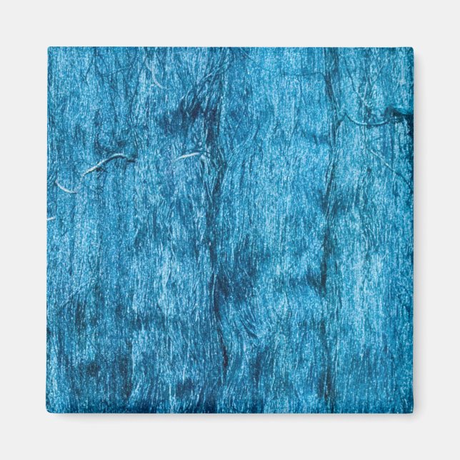 Freshly Dyed Blue Handmade Thai Silk Magnet (Vorne)