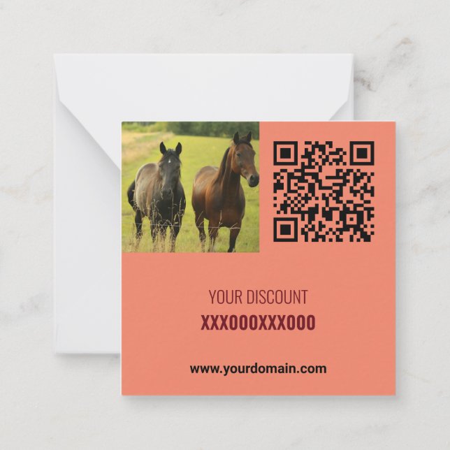 Freshly Red Tone Squash Off Qr Code Promo Mitteilungskarte (Rückseite)
