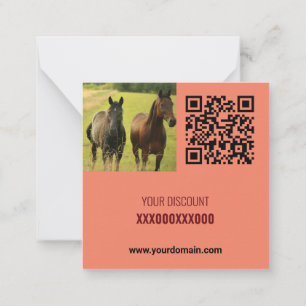Freshly Red Tone Squash Off Qr Code Promo Mitteilungskarte