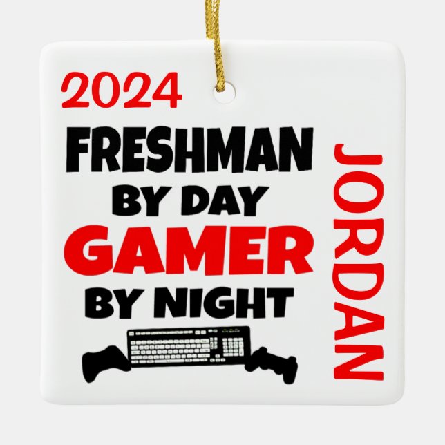 Freshman Lieben spielen Videospiele Keramikornament (Vorderseite)