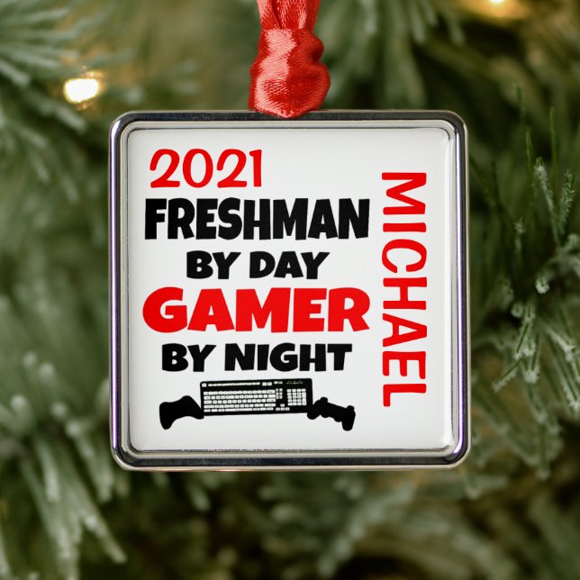 Freshman Lieben Videospiele nach Maß Ornament Aus Metall (Baum)