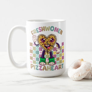 Freshwomen PizzaHeart - Retro Uni Girl Funny Kaffeetasse