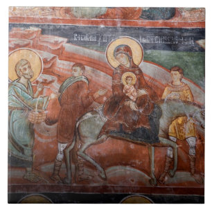Fresken aus der serbischen Kirche des 14. Jahrhund Fliese