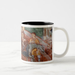 Fresken aus der serbischen Kirche des 14. Jahrhund Zweifarbige Tasse