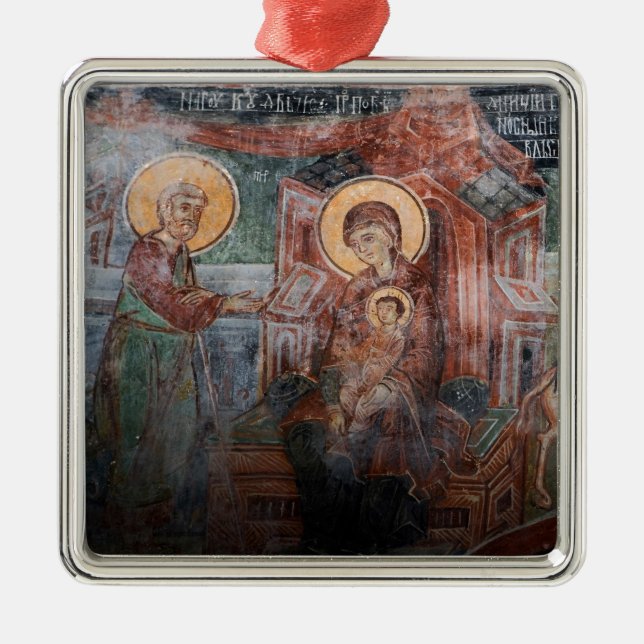 Fresken der serbischen Kirche aus dem 14. Jahrhund Silbernes Ornament (Vorne)