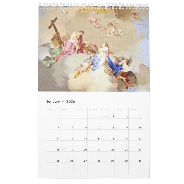 Fresko der bayerischen Klöster Kalender (Jan 2026)