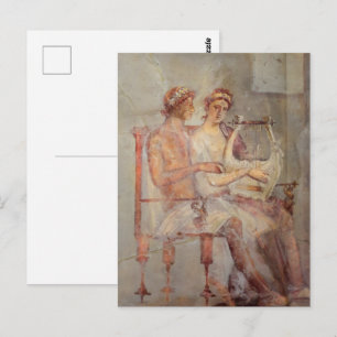 Fresko einer Musikstunde, Pompeji Postkarte