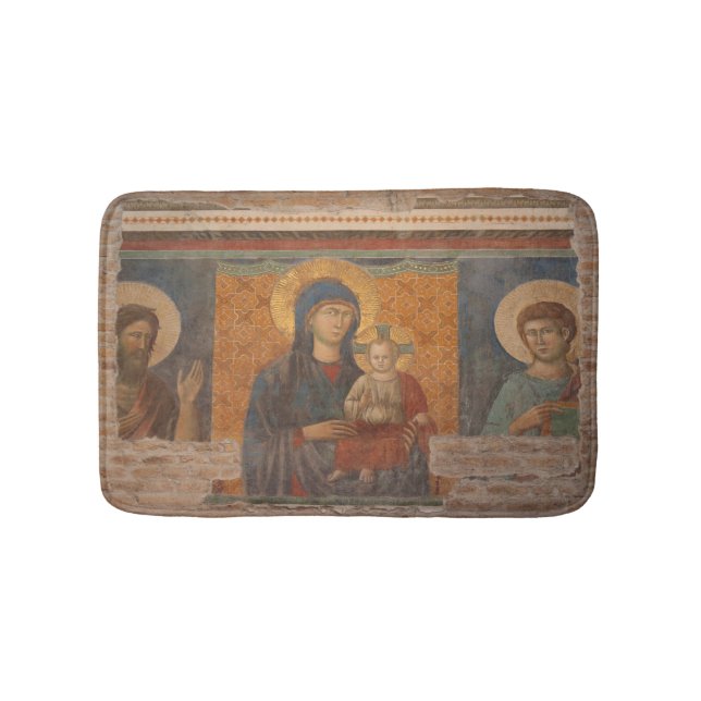 Fresko von Madonna und Kind Badematte (Vorderseite)