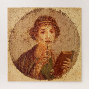 Fresko von Sappho in Pompeji