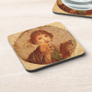 Fresko von Sappho in Pompeji Getränkeuntersetzer