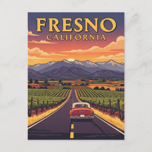 Fresno California Central Valley Postkarte