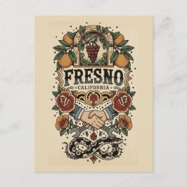 Fresno California Central Valley Postkarte
