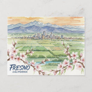 Fresno California Central Valley Postkarte