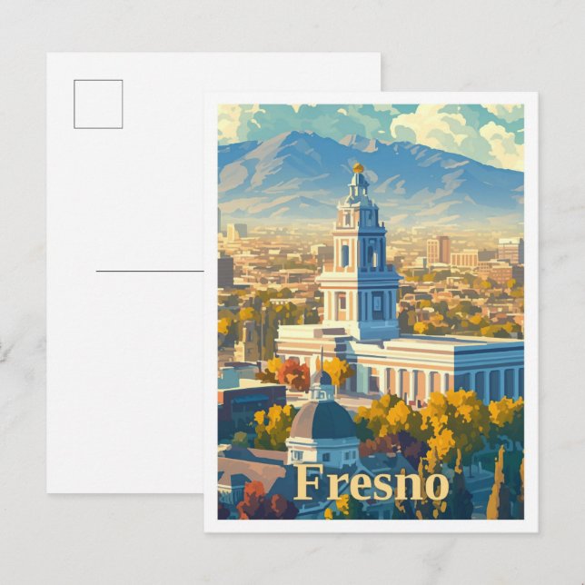 Fresno California Postkarte (Vorne/Hinten)