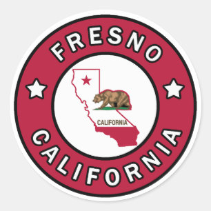 Fresno California Runder Aufkleber