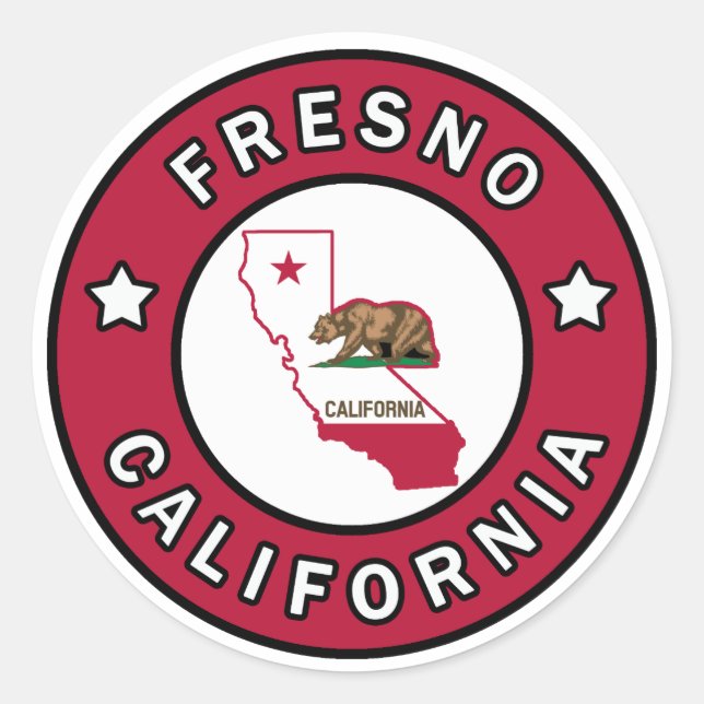 Fresno California Runder Aufkleber (Vorderseite)