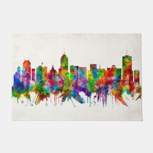 Fresno California Skyline Fußmatte