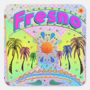 Fresno Calm Quadratischer Aufkleber