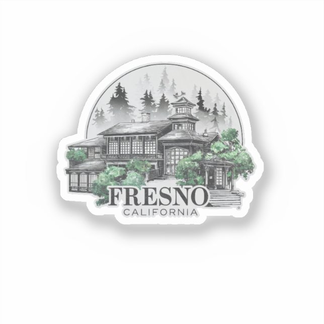Fresno City California USA Aufkleber (Vorderseite)