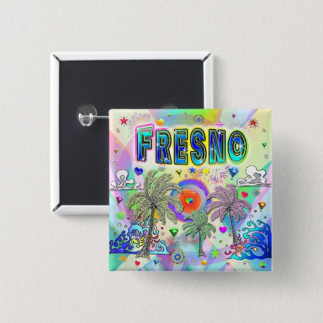Fresno Deep Dream Button (Vorne & Hinten)