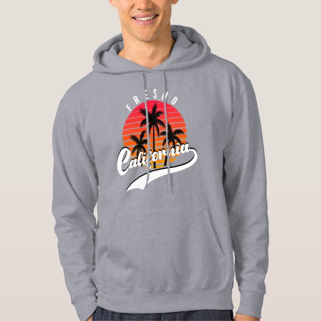 Fresno Gray Retro Hoodie (Vorderseite)