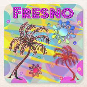 Fresno Happy and Hope Kissenuntersetzer Rechteckiger Pappuntersetzer