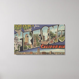 Fresno, Kalifornien - große Buchstabe-Szenen Leinwanddruck