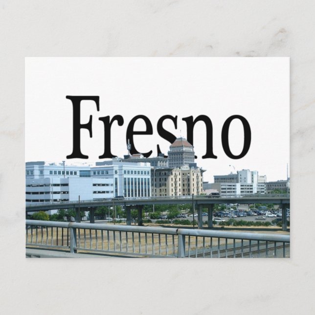 Fresno Kalifornien mit Fresno im Himmel Postkarte (Vorderseite)