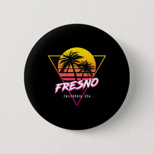 Fresno Kalifornien Palmen Usa Surfen Retro Sonne Button