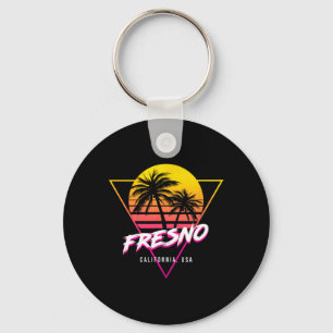 Fresno Kalifornien Palmen Usa Surfen Retro Sonne Schlüsselanhänger