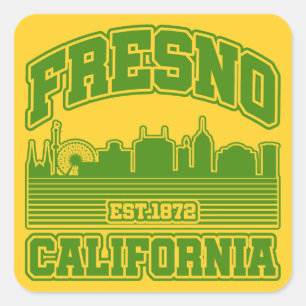 Fresno, Kalifornien Quadratischer Aufkleber