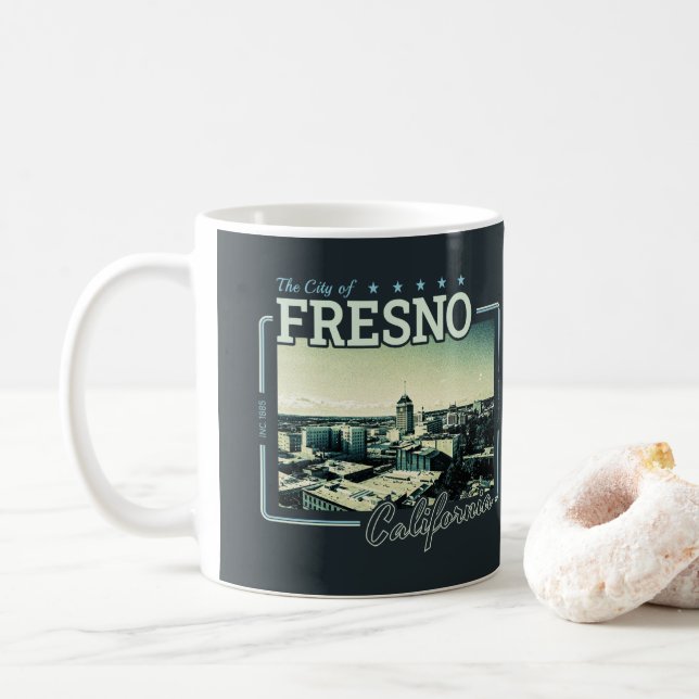 FRESNO KALIFORNIEN - STADT FRESNO CA KAFFEETASSE (Mit Donut)