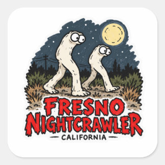 Fresno Nightcrawler California Kryptiden-Aufkleber Quadratischer Aufkleber