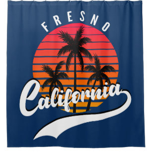Fresno Retro Sonnenuntergang Duschvorhang