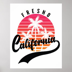 Fresno Retro Sunset Poster