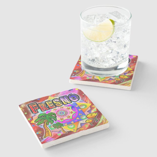 Fresno Tropical Friends Untersetzer (Seitenansicht)