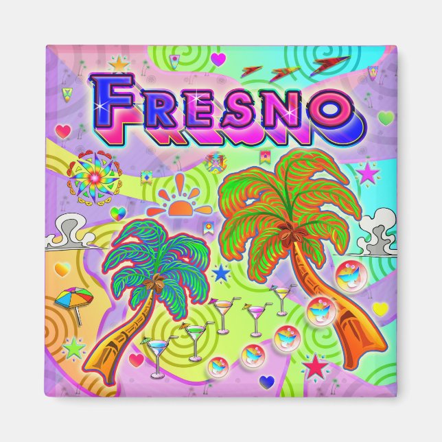 Fresno-Urlaub Zielmagnet Magnet (Vorne)