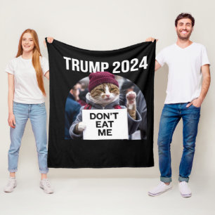 Fress Mich Nicht Katzen Für Trump 2024 Fleecedecke