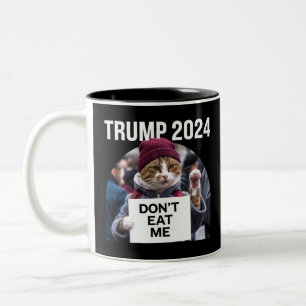 Fress mich nicht Katzen für Trump 2024 Zweifarbige Tasse