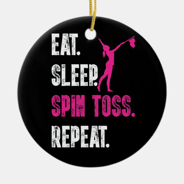 Fressen Sie den Sleep Spin Toss Wiederholung Flag  Keramik Ornament (Vorne)