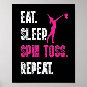 Fressen Sie den Sleep Spin Toss Wiederholung Flag Poster