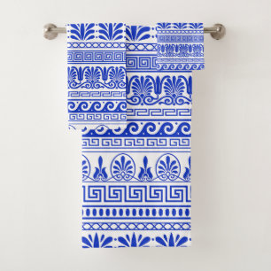Fret grec, Motif méditerranéen, Bleu