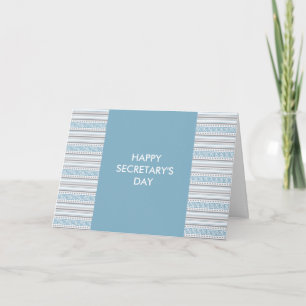Fret Stripe Cornflower Happy Secretary's Day Dankeskarte