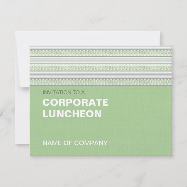 Fret Stripe Pistachio Corporate Luncheon Einladung (Vorderseite)