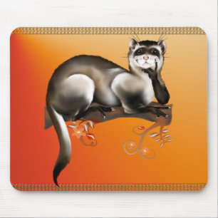 Frettchen auf einer Niederlassung Mousepad