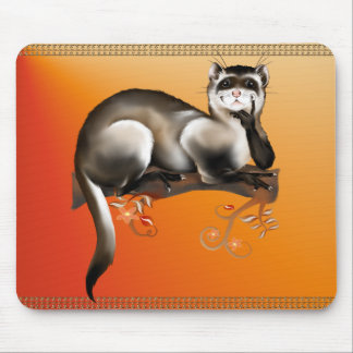 Frettchen auf einer Niederlassung Mousepad