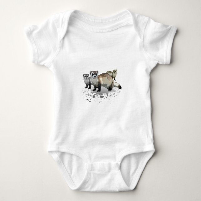 Frettchen Baby Strampler (Vorderseite)