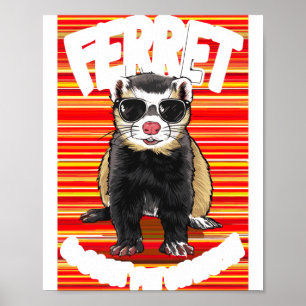Frettchen Coolstes Haustier Auf Erden Retro Sungle Poster