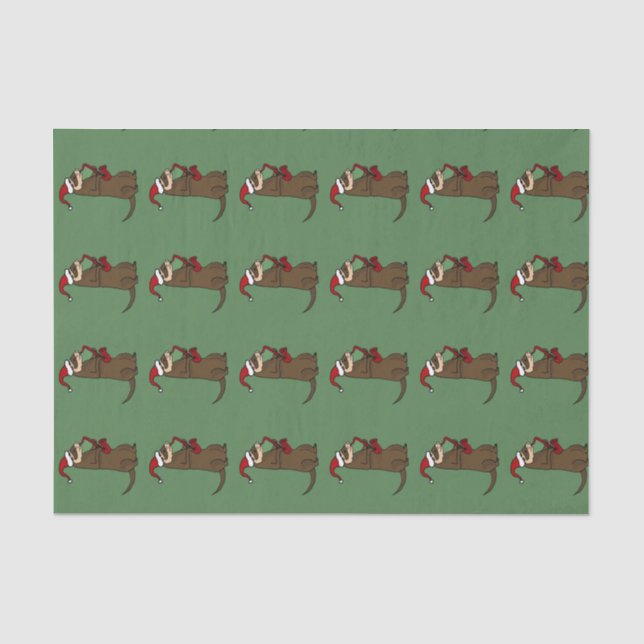 Frettchen, das Saxophon-Weihnachtsseidenpapier Seidenpapier (Vorderseite)